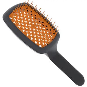 Janeke Superbrush Curvy Black with Orange - Щітка з вигнутою ручкою, чорна з оранжевим Janeke Superbrush Curvy Black with Orange - Щітка з вигнутою ручкою, чорна з оранжевим