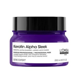 L'Oreal Professional Keratin Alpha Sleek Hair Mask - Професійна маска для гладкості та контролю пухнасті волосся, 250 мл L'Oreal Professional Keratin Alpha Sleek Hair Mask - Професійна маска для гладкості та контролю пухнасті волосся, 250 мл