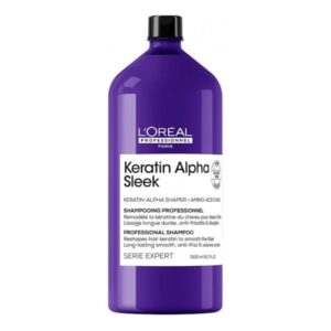 L'Oreal Professionnel Keratin Alpha Sleek Shampoo - Професійний безсульфатний шампунь для гладкості та контролю пухнасті волосся, 1500 мл L'Oreal Professionnel Keratin Alpha Sleek Shampoo - Професійний безсульфатний шампунь для гладкості та контролю пухнасті волосся, 1500 мл