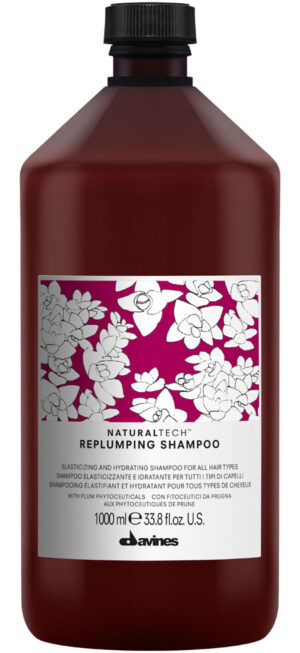 Davines Naturaltech Replumping Shampoo - Ущільнюючий шампунь для волосся, 1000 мл