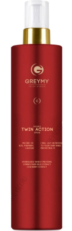 GREYMY COLOR Hydra Twin Action SPRAY - Спрей двойного действия для увлажнения волос и защиты цвета 200мл