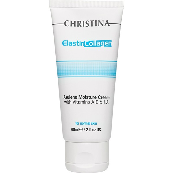 CHRISTINA ElastinCollagen Azulene Moisture Cream with Vit. A,E & HA - Увлажняющий крем с витаминами A, E и гиалуроновой кислотой для нормальной кожи 60мл
