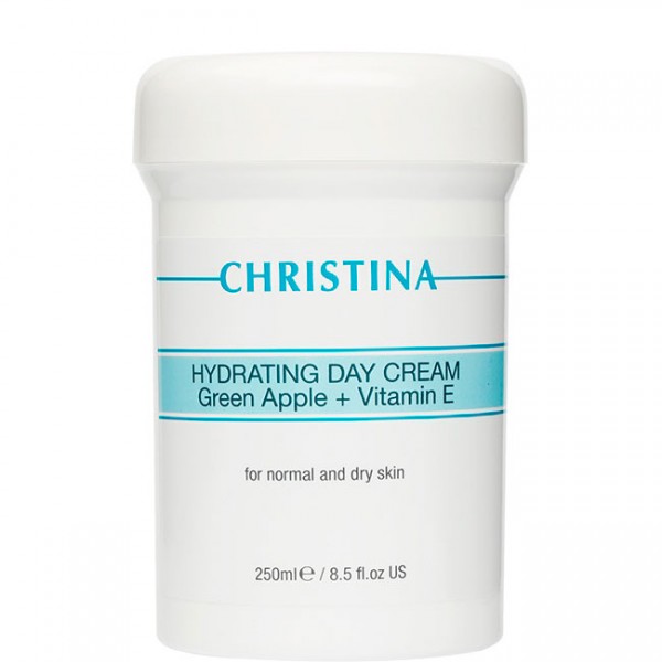CHRISTINA Hydrating Day Cream Green Apple + Vitamin E - Увлажняющий дневной крем с витамином Е для нормальной и сухой кожи «Зеленое яблоко» 250мл