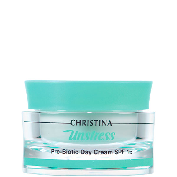 CHRISTINA Unstress Pro-Biotic Day Cream SPF15 - Дневной крем с пробиотическим действием SPF15, 50мл