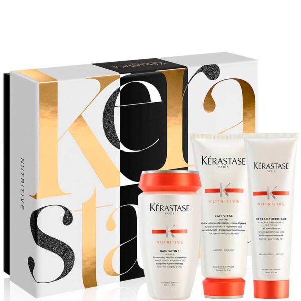 Kerastase NUTRITIVE Luxury Gift Set - Новогодний набор (Шампунь-ванна Сатин 1 + Молочко для нормальных и сухих волос + Термо-защита для сухих и очень сухих волос) 250 + 200 + 150мл