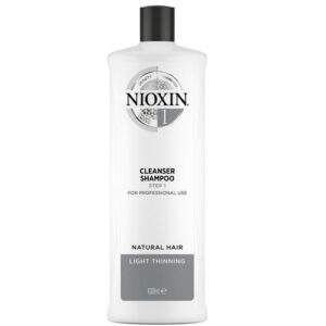 Nioxin Cleanser Shampoo System 1 – Очищающий шампунь для натуральных волос с легким истончением, 1000 мл