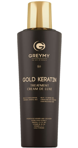 GREYMY GOLD KERATIN TREATMENT CREAM DE LUXE - Кератиновий крем із частинками золота 500мл