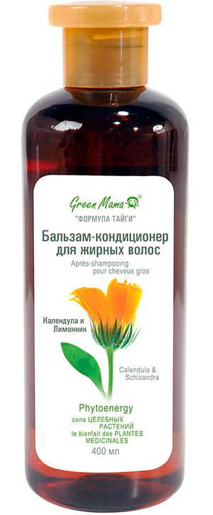 Green Мama Apres-shampooing pour chaveux gras - ФОРМУЛА ТАЙГИ Бальзам-кондиционер для жирных волос "Календула и лимонник" 400мл