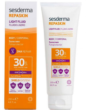 Sesderma REPASKIN LIGHT FLUID Body SPF30 - Солнцезащитный крем-гель для тела с СЗФ30, 200мл
