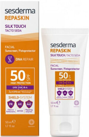 Sesderma REPASKIN SILK TOUCH Facial Sunscreen SPF50 - Солнцезащитное средство с нежностью шелка для лица СЗФ50,50мл