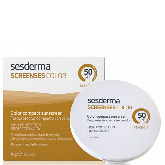 Sesderma SCREENSES COLOR Compact sunscreen SPF 50 BROWN - Солнцезащитное Тональное Средство (ТЁМНЫЙ тон) СЗФ 50, 10гр