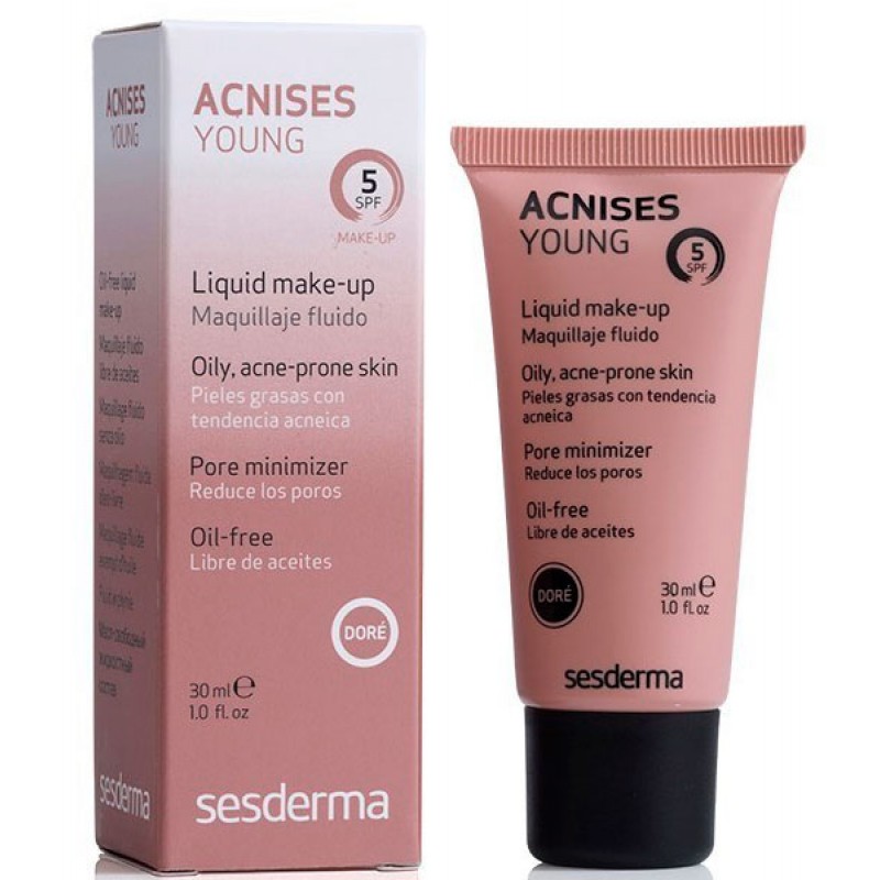 Sesderma ACNISES YOUNG Liquid make-up (clair) SPF 5 - Жидкий тональный крем с СЗФ5 (Светлый тон) 30мл