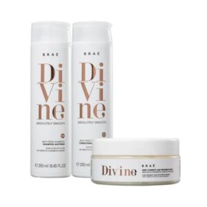 Brae Divine Anti-Frizz Kit - Набор для сохранения гладкости и восстановления волос, 250 мл + 250 мл + 200 гр