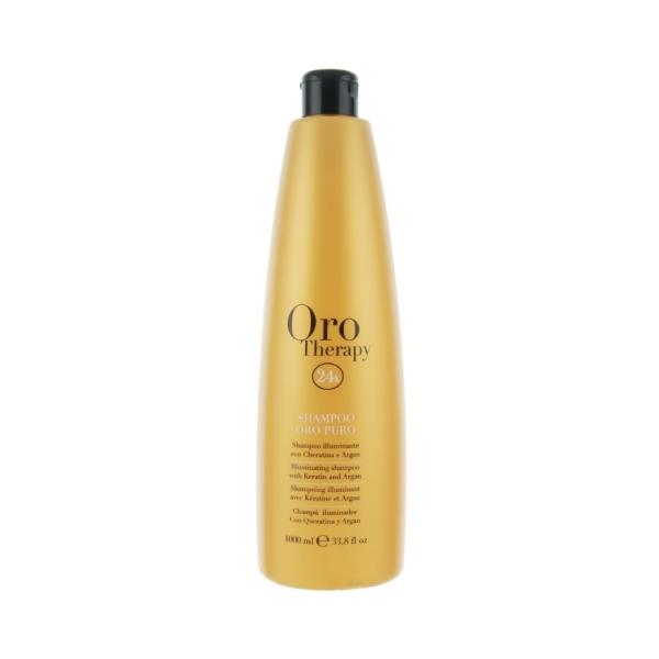 Fanola Oro Therapy Shampoo Oro Puro – Увлажняющий шампунь с маслом арганы, сладкого миндаля и микрочастицами золота, 1000 мл