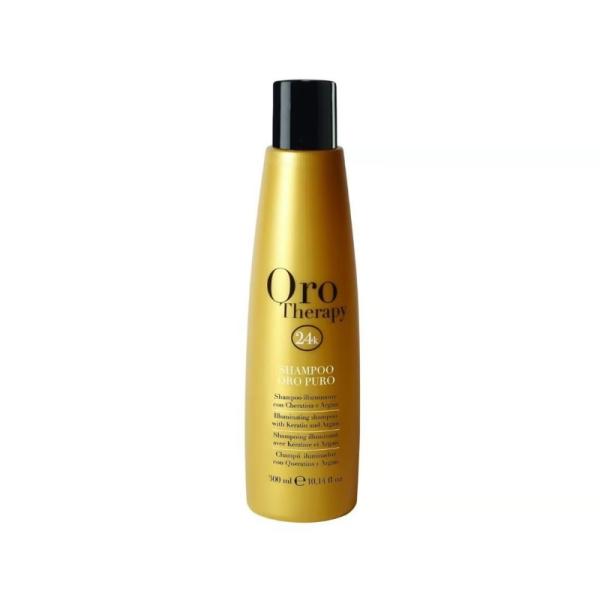 Fanola Oro Therapy Shampoo Oro Puro – Зволожуючий шампунь з олією аргани, солодкого мигдалю та мікрочастинками золота, 300 мл