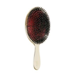 Janeke Gold Hairbrush Large – Великий гребінець для волосся з натуральною щетиною, золото