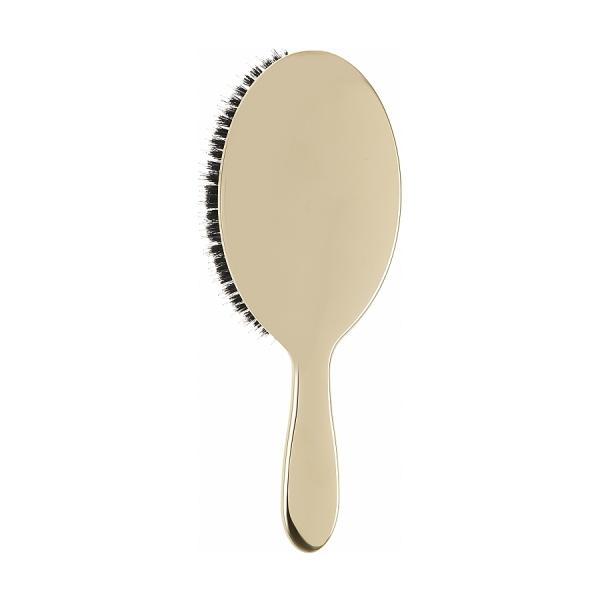 Janeke Gold Hairbrush Large – Большая расческа для волос с натуральной щетиной, золото