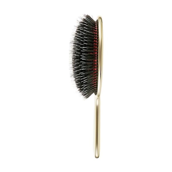 Janeke Gold Hairbrush Medium – Средняя расческа для волос с натуральной щетиной, золото