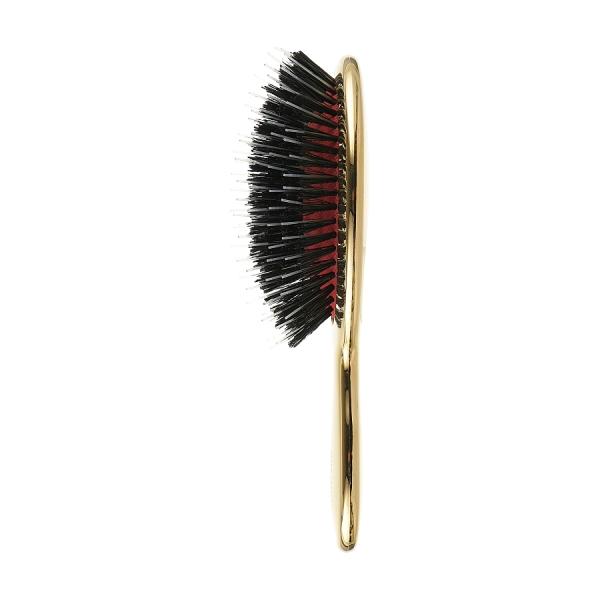 Janeke Gold Hairbrush Mini – Маленькая расческа для волос с натуральной щетиной, золото