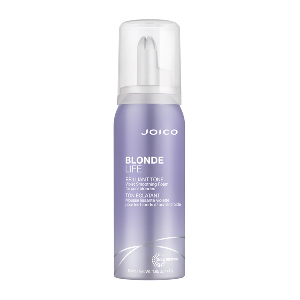 Joico Blonde Life Brilliant Tone Violet Smoothing Foam – Фіолетовий розгладжуючий мус для збереження яскравості блонду, 50 мл