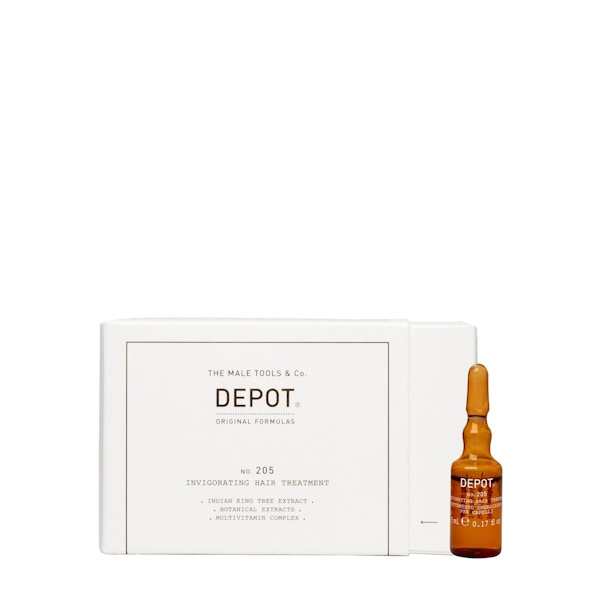 DEPOT No. 205 Invigorating Hair Treatment – Укрепляющие ампулы против выпадения волос, 10x5 мл