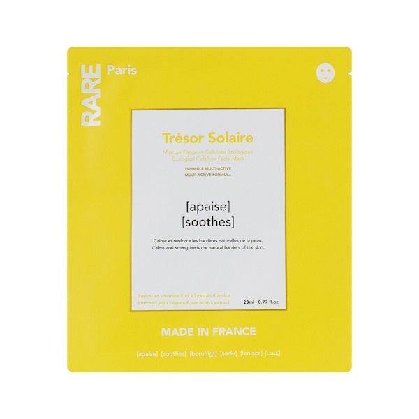 Rare Paris Tresor Solaire Soothing Face Mask – Успокаивающая тканевая маска для лица "Солнечное сокровище", 23 мл