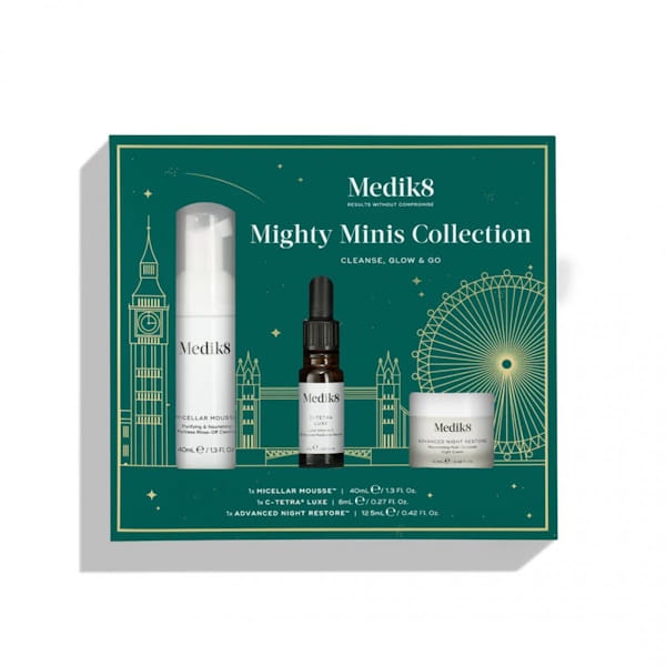 Medik8 Mighty Minis Collection - Набір мініатюр для очищення та сяйва шкіри обличчя, 40 + 8 + 12,5 мл