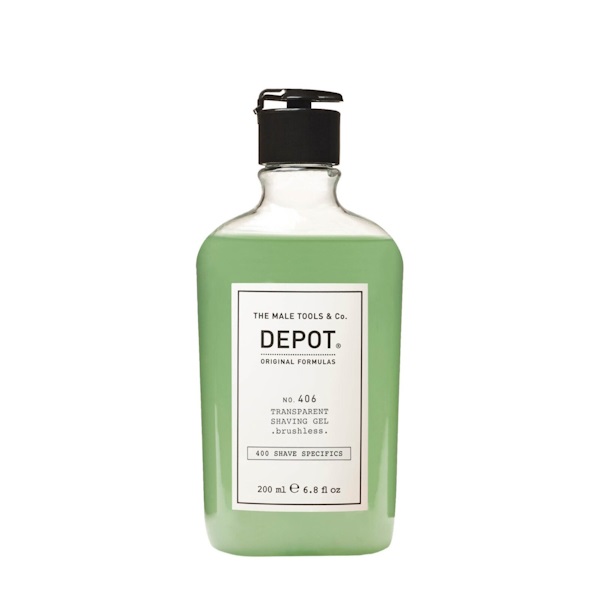 DEPOT No. 406 Transparent Shaving Gel Brushless – Прозрачный гель для бритья, 200 мл