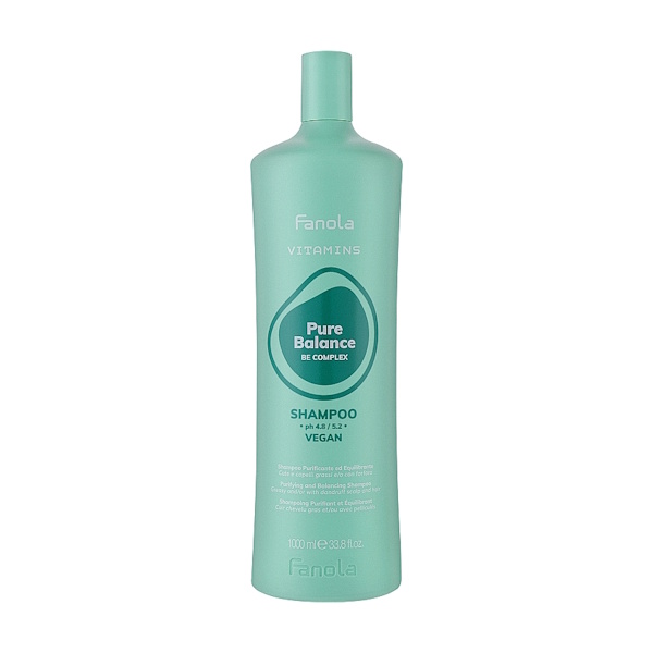 Fanola Vitamins Pure Balance Shampoo – Очищающий и балансирующий шампунь для жирной кожи головы, 1000 мл
