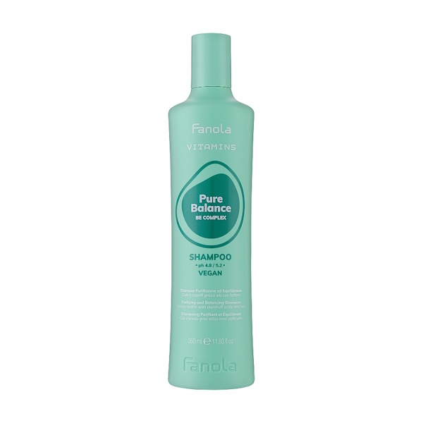 Fanola Vitamins Pure Balance Shampoo – Очищающий и балансирующий шампунь для жирной кожи головы, 350 мл