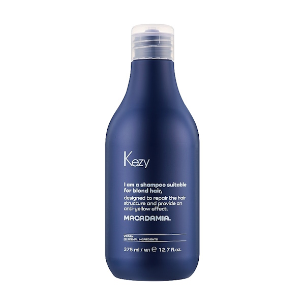 Kezy Macadamia Anti-Yellow Shampoo – Шампунь против желтизны для светлых волос, 375 мл