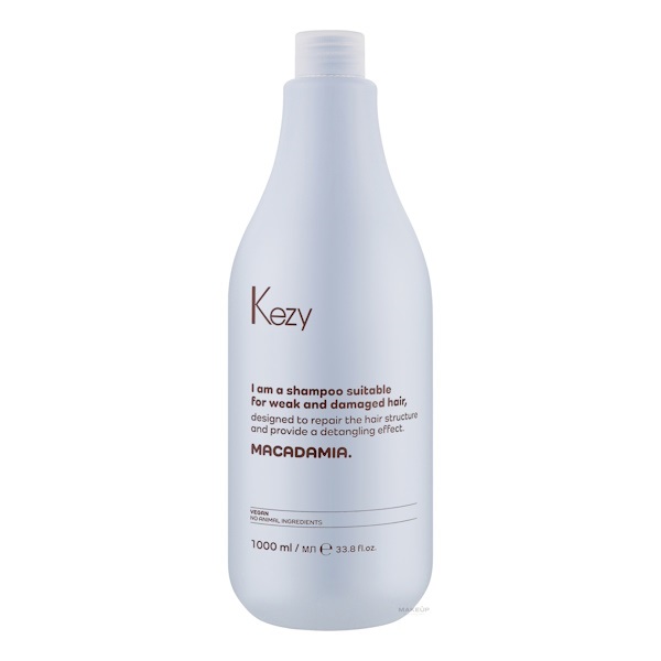 Kezy Macadamia Shampoo – Шампунь для ослабленого та пошкодженого волосся, 1000 мл