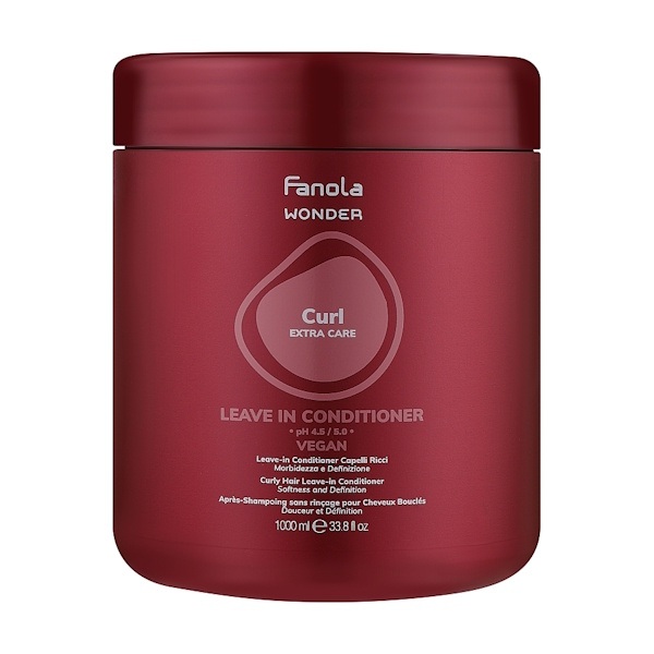 Fanola Wonder Curl Extra Care Leave-In Conditioner – Несмываемый кондиционер для мягкости и упругости локонов вьющихся волос, 1000 мл