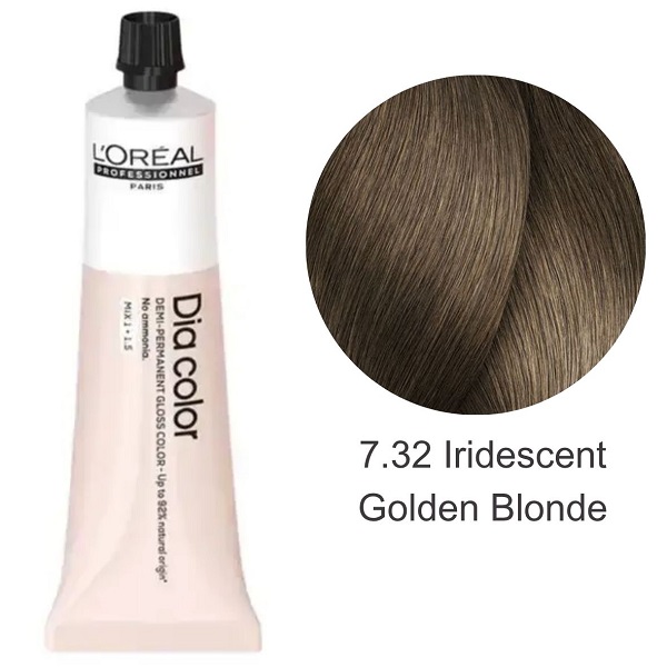 L’Oreal Professionnel Dia color – Крем-фарба для волосся 7.32 Золотистий Блонд, Переливчастий, 60 мл