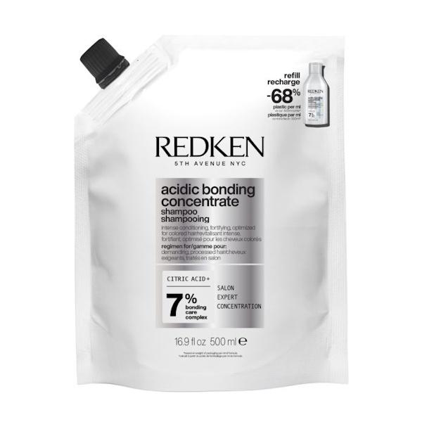Redken Acidic Bonding Concentrate Shampoo Refill - Шампунь для восстановления всех типов поврежденных волос, 500 мл