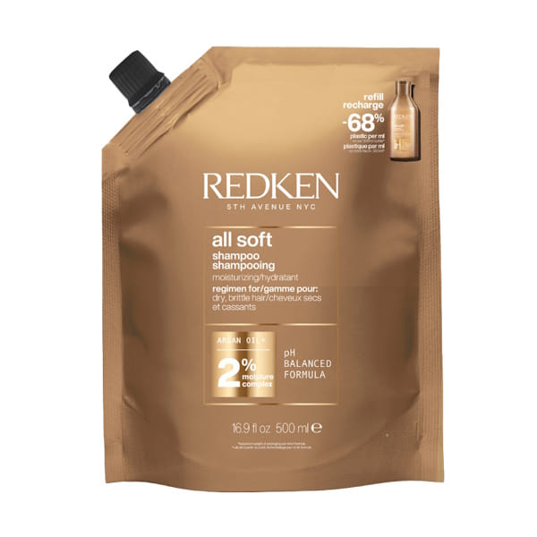 Redken All Soft Shampoo Refill - Шампунь для живлення та пом'якшення волосся, 500 мл