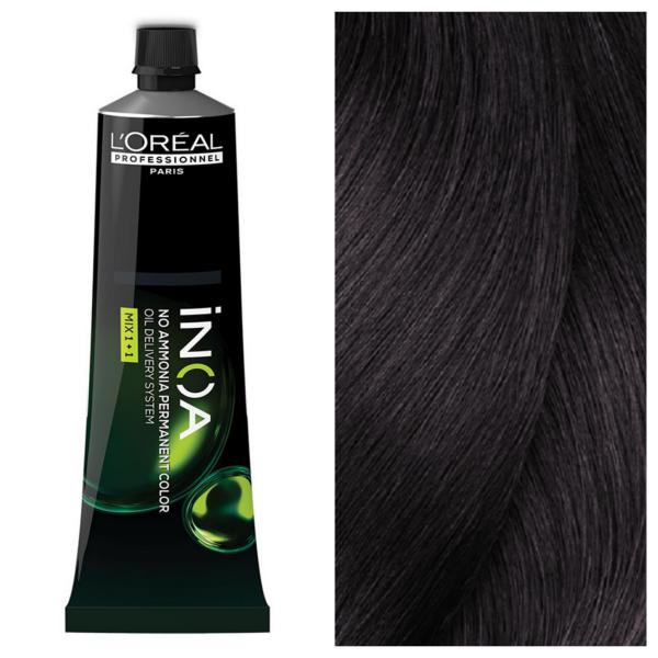 L’Oreal Professionnel INOA - Стійка крем-фарба для волосся без аміаку 4.20 Екстра Бургунді Шатен, 60 г