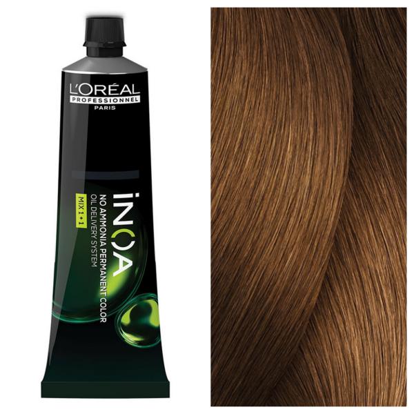 L'Oreal Professionnel INOA - Стійка крем-фарба для волосся без аміаку 7.34 Золотисто-Мідний Блондин, 60 г