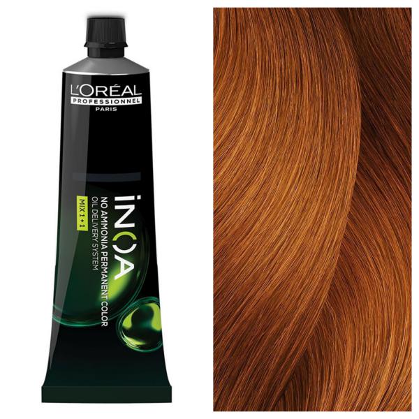 L’Oreal Professionnel INOA - Стійка крем-фарба для волосся без аміаку 7.43 Мідно-Золотистий Блондин, 60 г