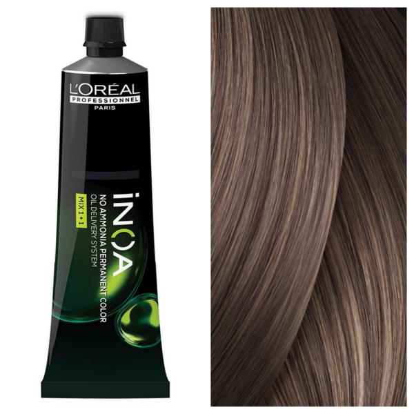 L’Oreal Professionnel INOA - Стойкая крем-краска для волос без аммиака 8.21 Светло-Перламутровый Пепельный Блонд, 60 г