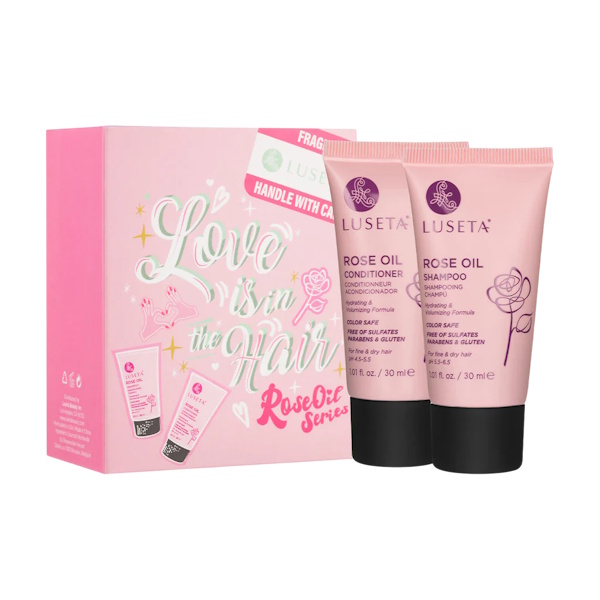 Luseta Beauty Rose Oil Travel Set Duo - Дорожній набір для зволоження та надання об'єму волоссю, 2×30 мл