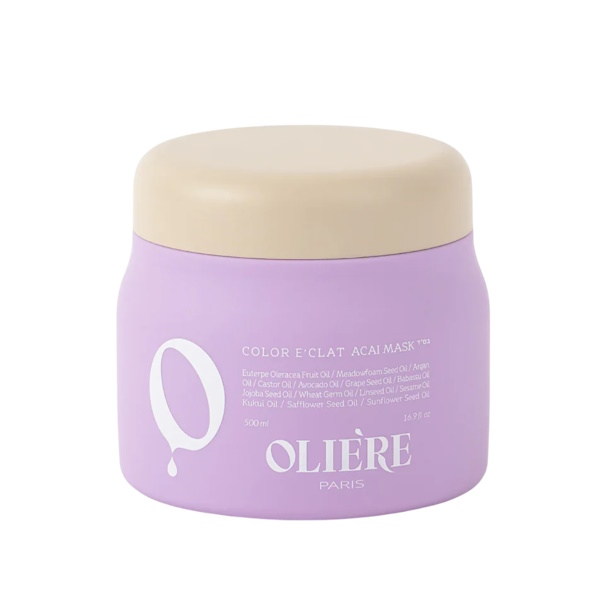 Olière Paris COLOR E’CLAT Açaí Hair Mask - Маска для нейтрализации желтых и оранжевых оттенков волос, 500 мл
