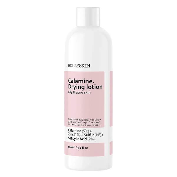 HOLLYSKIN Calamine. Drying Lotion – Подсушивающий лосьон для жирной, проблемной и склонной к акне кожи, 100 мл