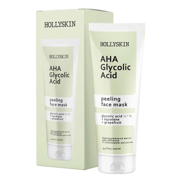 HOLLYSKIN Glycolic AHA Acid Face Mask – Маска для обличчя, 100 мл