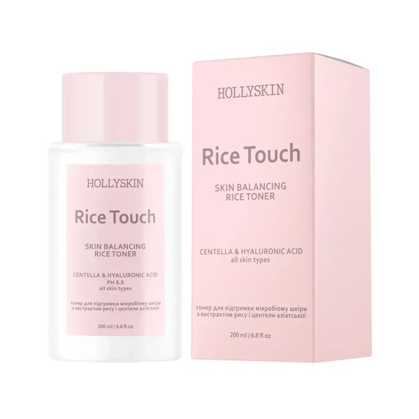 HOLLYSKIN Rice Touch – Тонер для поддержания микробиому кожи, 200 мл