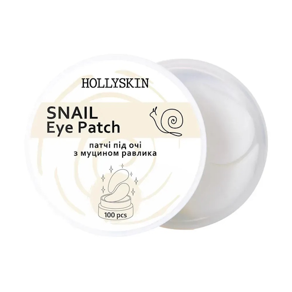 HOLLYSKIN Snail Eye Patch - Тканинні патчі під очі, 100 шт