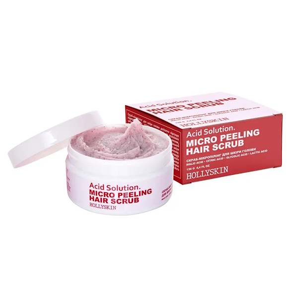 HOLLYSKIN Acid Solution – Скраб для шкіри голови та волосся, 130 гр