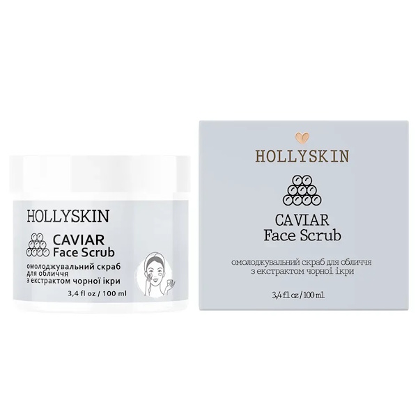 HOLLYSKIN Caviar Face Scrub – Скраб для лица с экстрактом черной икры, 100 мл