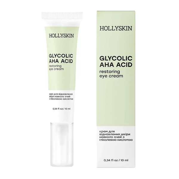HOLLYSKIN Glycolic AHA Acid Eye Cream – Крем для кожи вокруг глаз с гликолевой кислотой, 10 мл