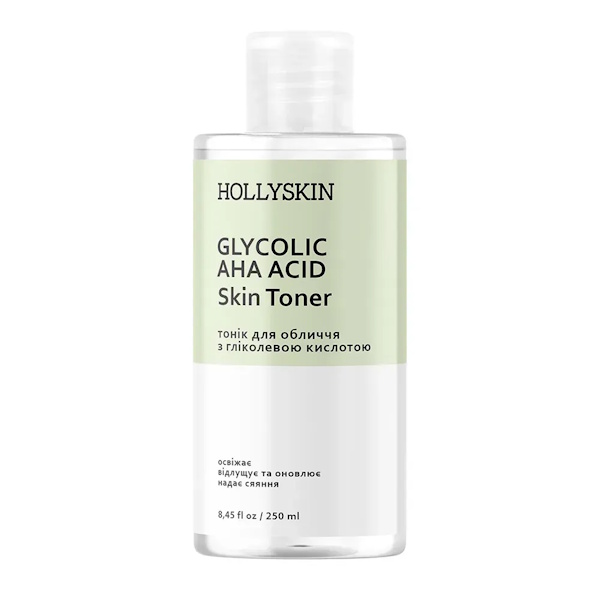 HOLLYSKIN Glycolic AHA Acid Skin Toner – Тоник для лица с гликолевой кислотой, 250 мл